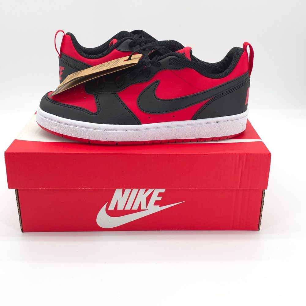 Nike Court Borough Low Recraft GS 4Y University Red Black Sneakers DV5456-600